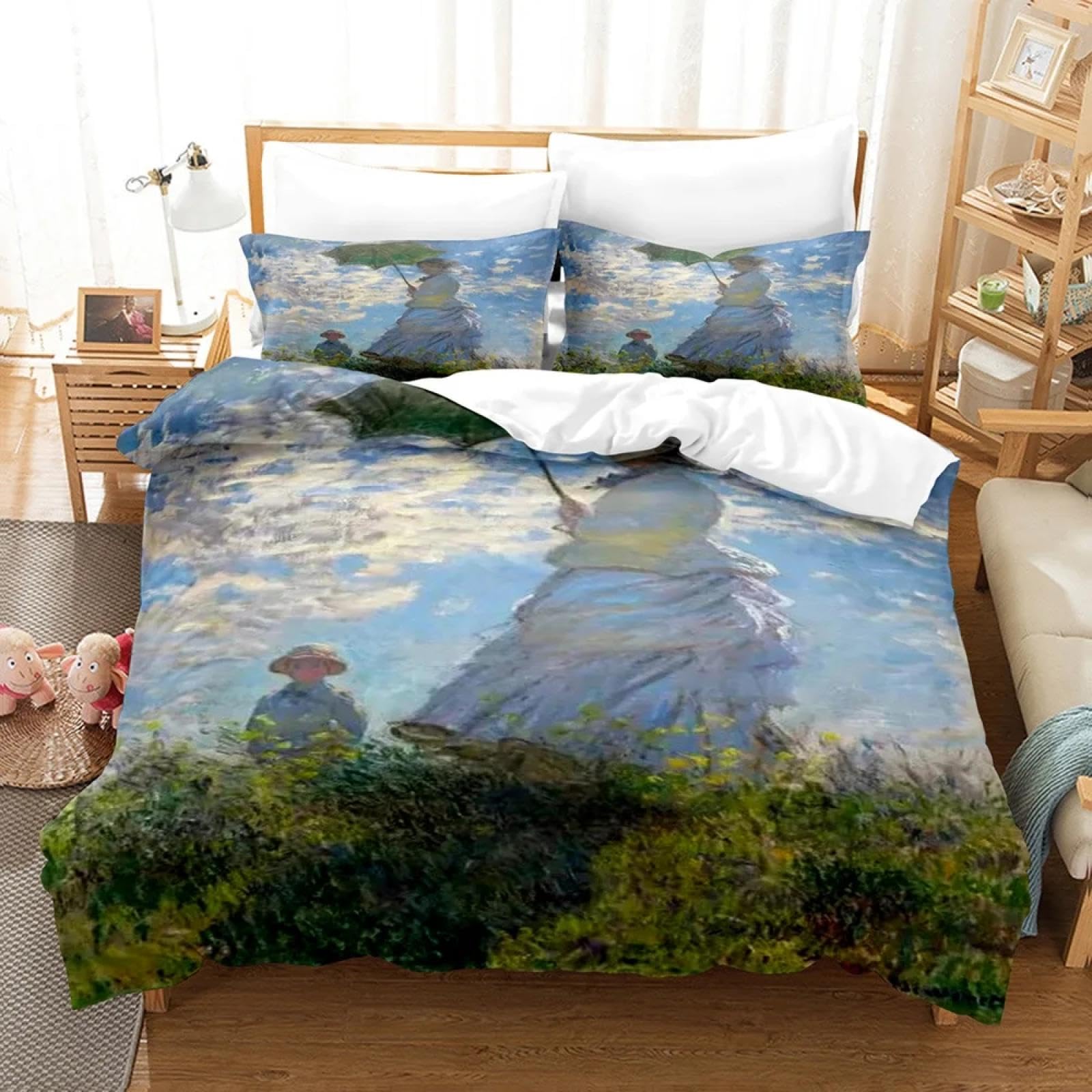 Housse de couette 220x260 impressionniste literie grand lit King Queen Size