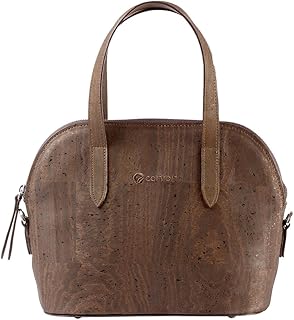 Corkor Top Handle Handbag Tote Small 9 to 5 Crossbody Cork Bag Satchel Natural Brown Color