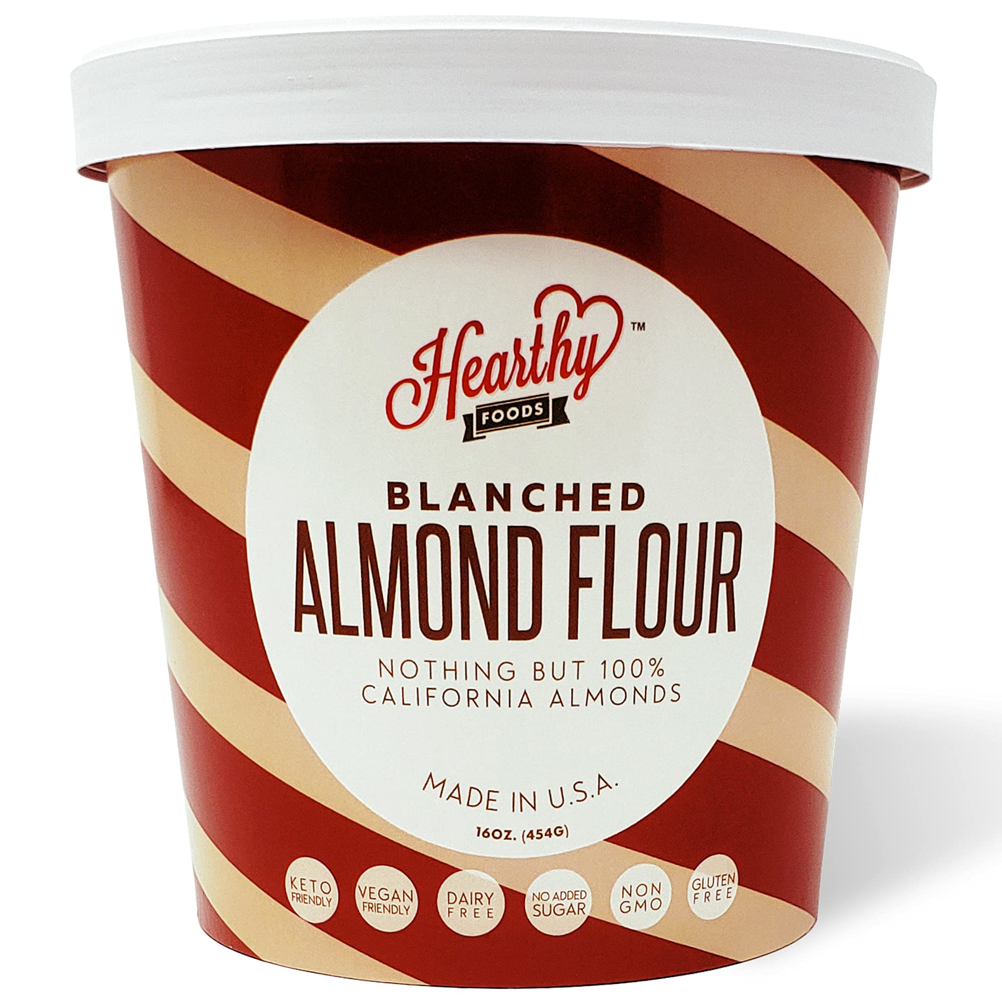 Buy Hearthy Foods Almond Flour GlutenFree, Almond Meal, Fine Almond Powder, Keto Flour 16oz