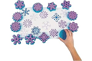 Foam Snowflake Stamps - 12 Pack of Stampers , Assorted Shapes -...