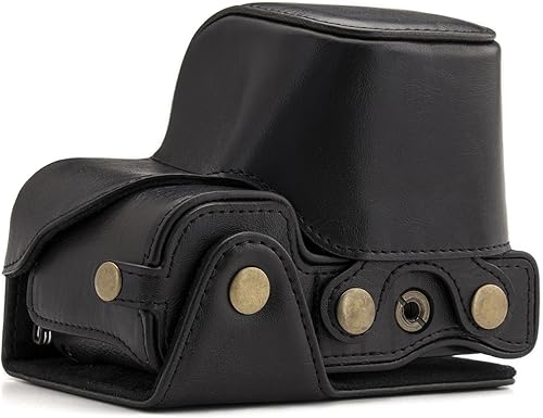 Miniatura 3 de MegaGear Sony Alpha A6300, A6000 - Funda de piel para cámara y correa para cámara, con acceso a la batería, color negro, MG984