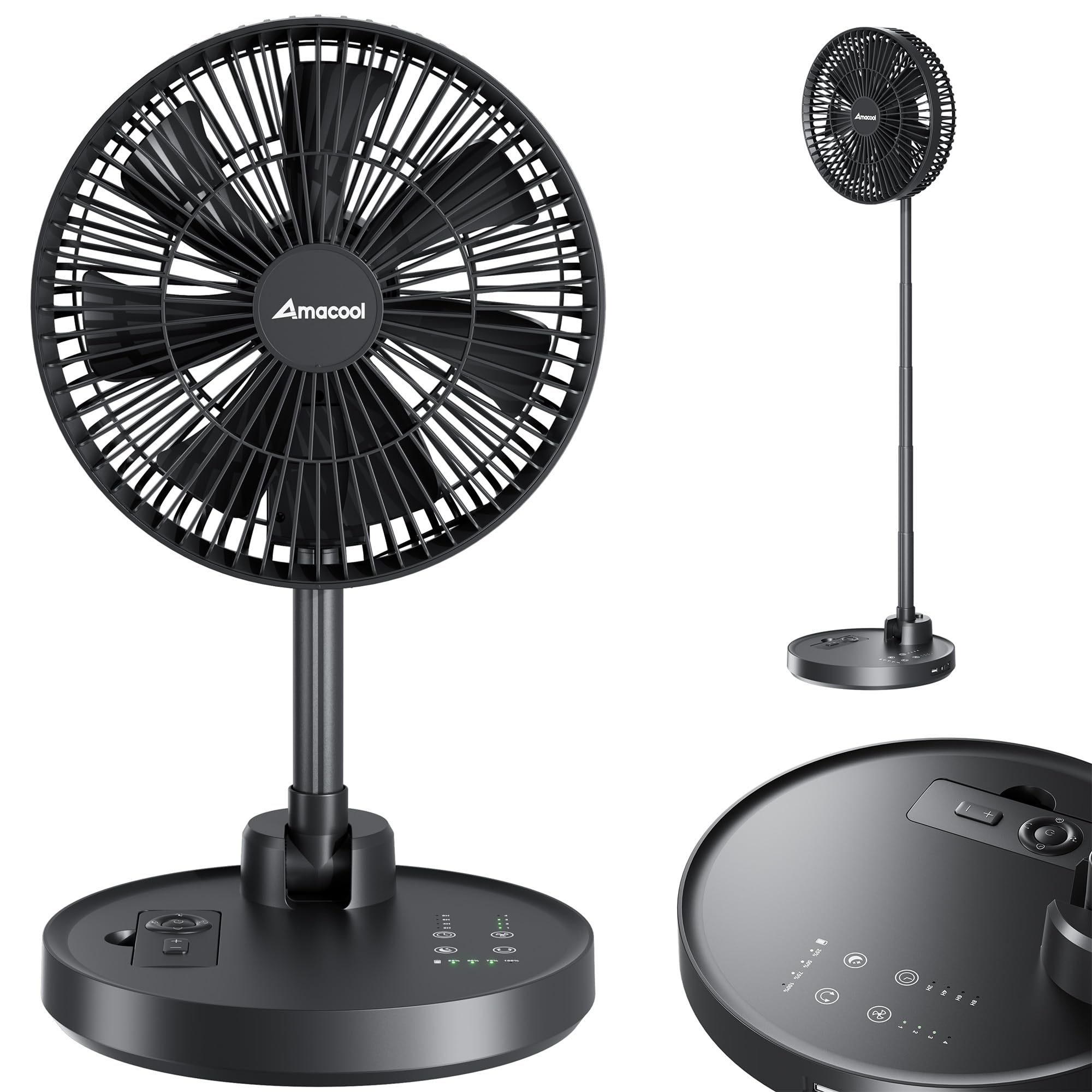 AMACOOL 10'' Foldable Oscillating Fan