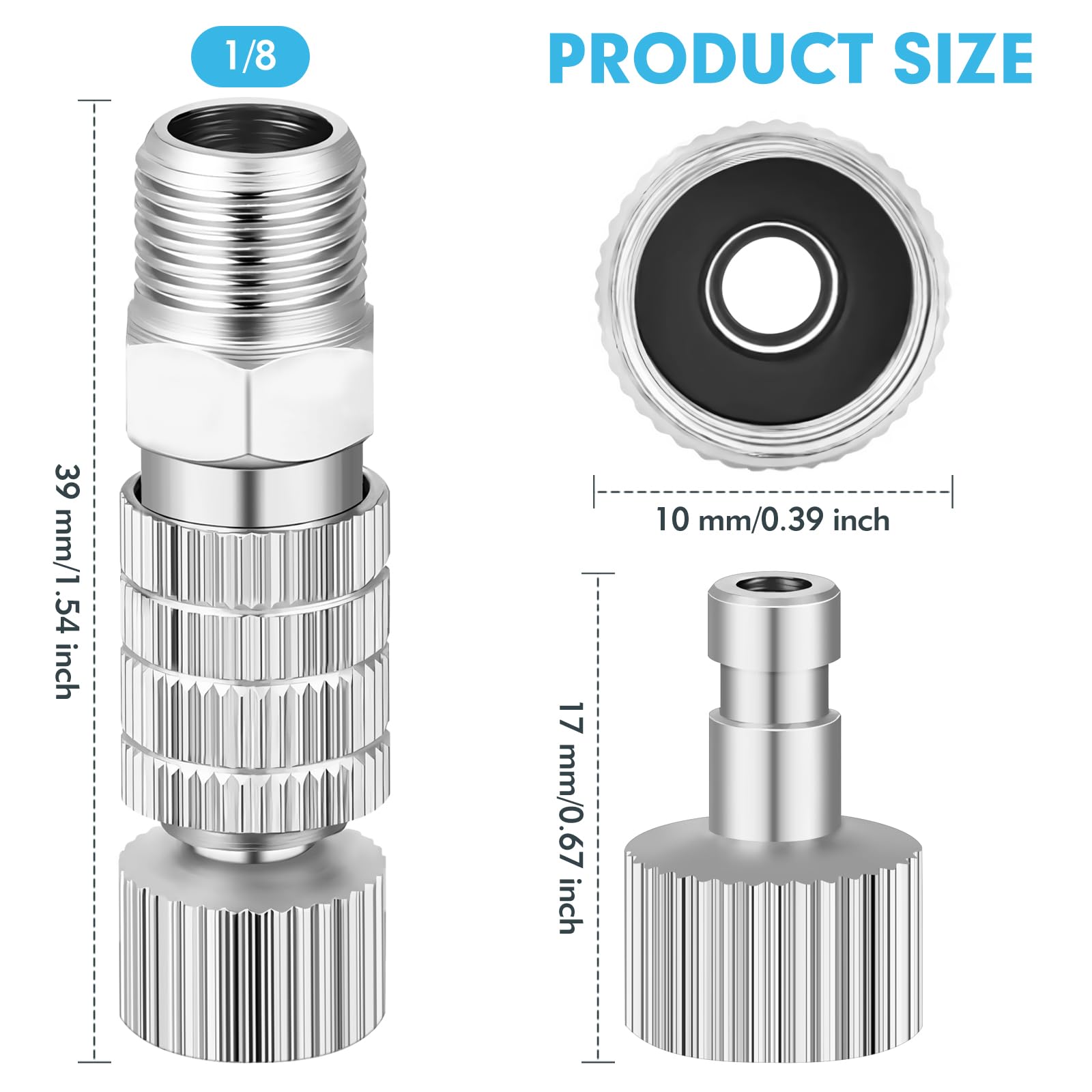 5 PCS 1/8 Inch Male Fitting Adapters and Female Connector Adjustment Control Valve Airbrush Hose, Airbrush Accessories - Image 2