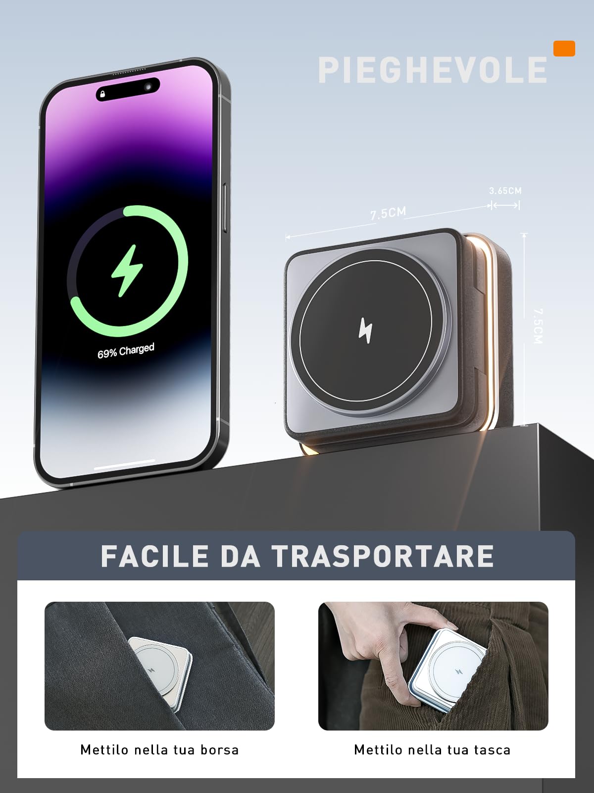Tigratigro Caricatore Wireless 3 in 1 Pieghevole, Magsafe Stazione di Ricarica per iPhone Serie 16/15/14/13/12, iWatch 10/9/Ultra/8/7/6/5/4, AirPods 4/3/2/Pro (Nero)