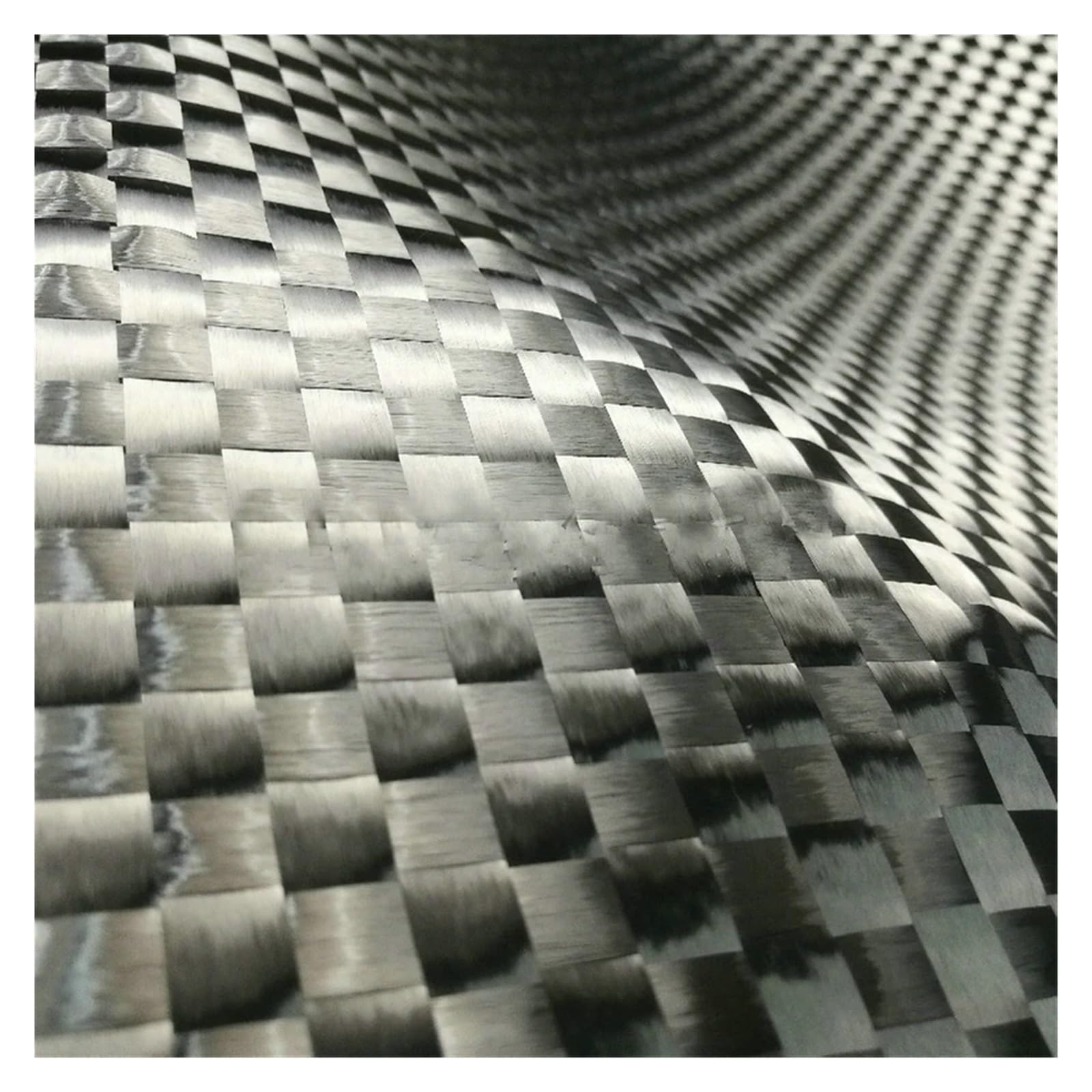 Tela de Fibra de Carbono Real, 50 x 100 cm, 12 Quilates, 200 g, 8 x 8 mm, elástica, Lisa, a Cuadros Grandes