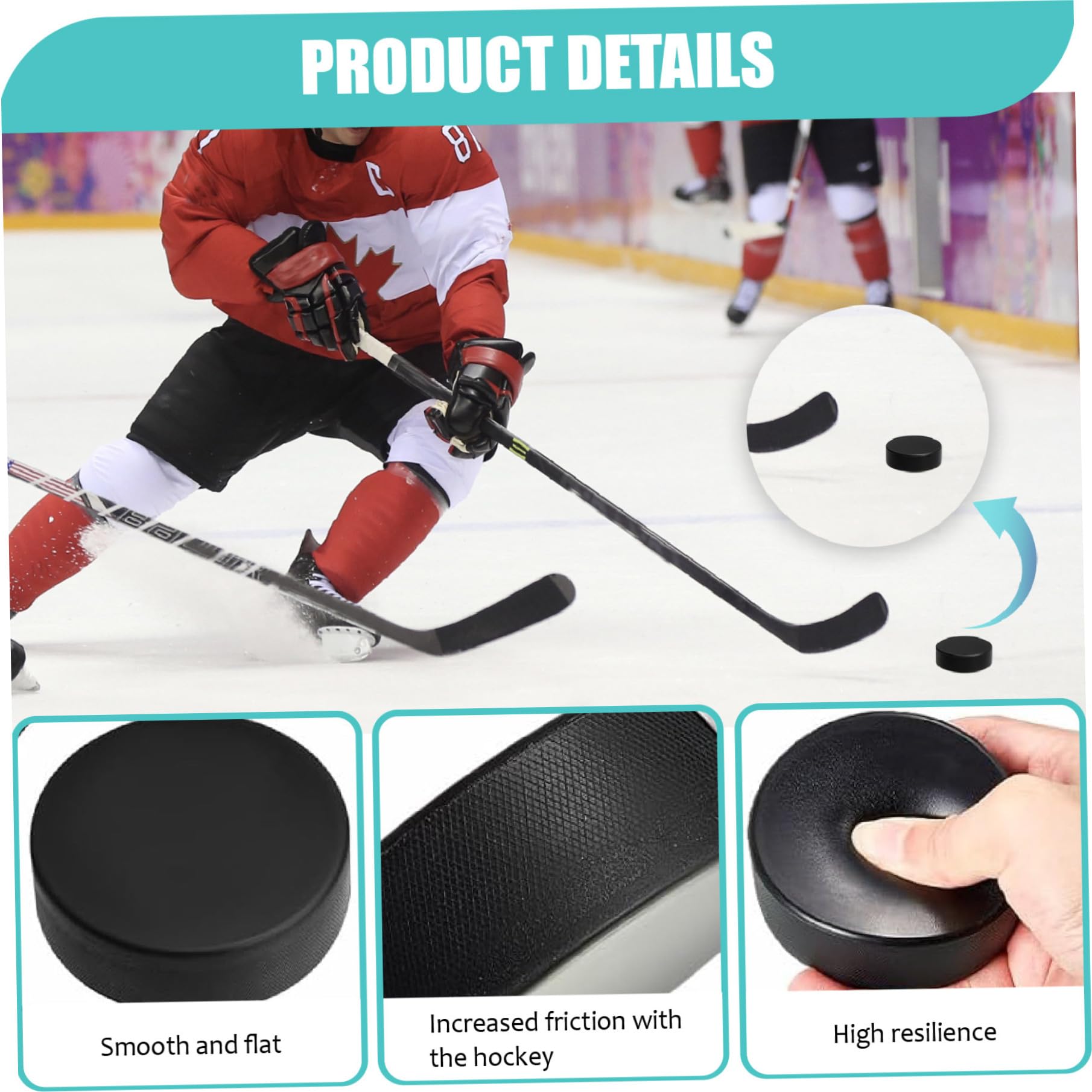 Lot de 4 palets de hockey sur glace en mousse, résistants à l'usure, légers, pour l'entraînement classique et la pratique. Palets hockey noirs souples pour une utilisation en intérieur. Cadeau