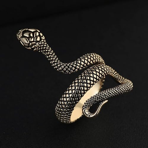 Miniatura 3 de sovesi Anillo de serpiente dorado para hombres y mujeres, anillos góticos de serpiente plateados, anillo vintage ajustable para hombres, éboy,