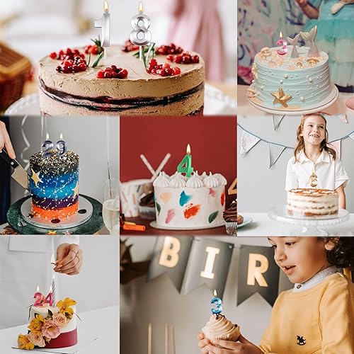 Miniatura 7 de Velas de pastel de cumpleaños número 7, vela de cumpleaños con número en forma 3D, decoración de tarta de 7 cumpleaños (rosa)