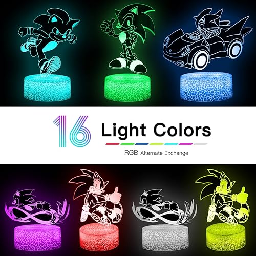 Miniatura 2 de Juguetes de Navidad para niños luz nocturna 3D para niños 5 patrones de 16 colores que cambian de color lámpara de juguete de anime con control