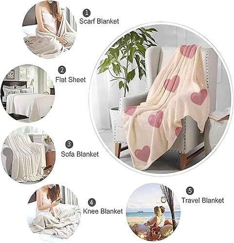 Miniatura 7 de Manta de forro polar para mujeres, hombres y niños, súper suave, regalo (60 x 80 pulgadas), manta con estampado de amor, cómoda, cálida, acogedora,