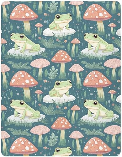 Miniatura 2 de Sábanas bajeras para cuna, sábanas para cuna de bebé con diseño de ranas y hongos para niño y niña, 21216810