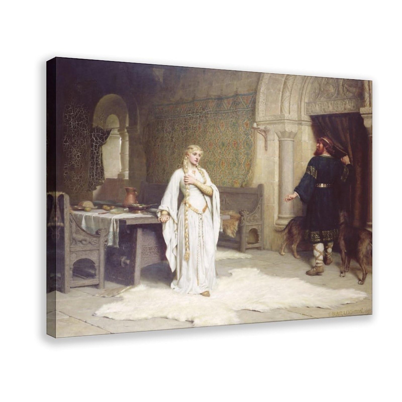 Impression sur toile Lady Godiva Edmund Leighton - Cadre suspendu facile à installer - 8