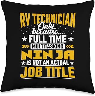 RV Technician Job Title - Recreational Vehicle Technician Throw Pillow