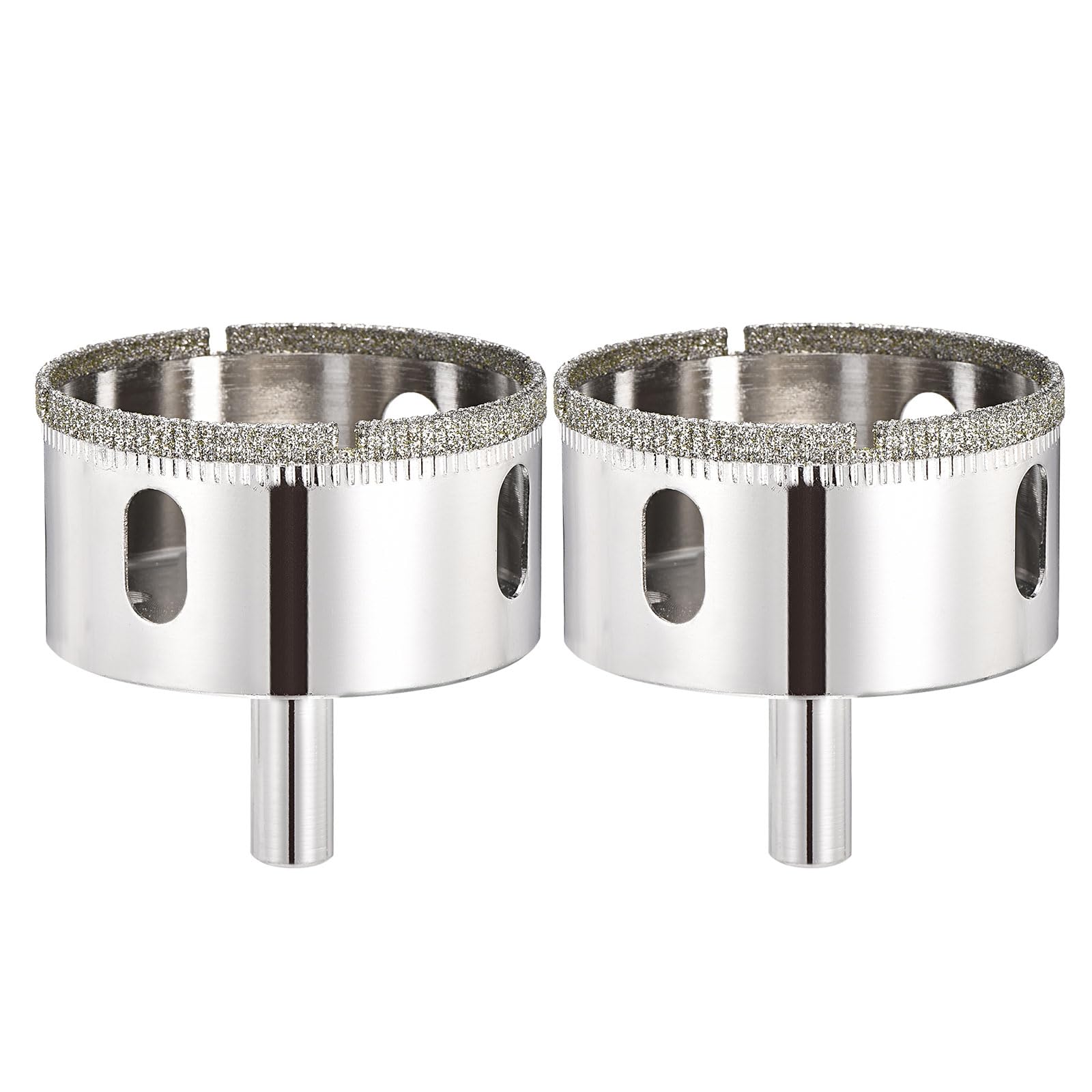 PATIKIL 2pcs 2-3/8" (60mm) Diamond Hole Saw, Glass Diamond Hole Cutters Hollow Core Drill Bits for Fiberglass, Tile, Porcelain, Ceramic