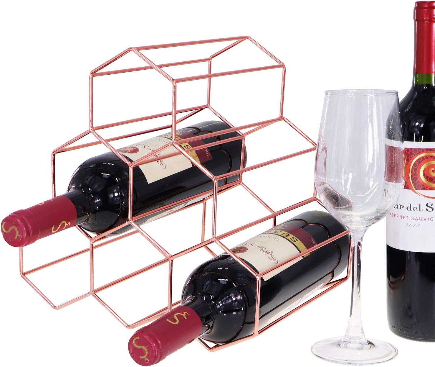 Tabletop Wine Rack 6 Bottle Wine Holder for Wine Storage No Assembly Required