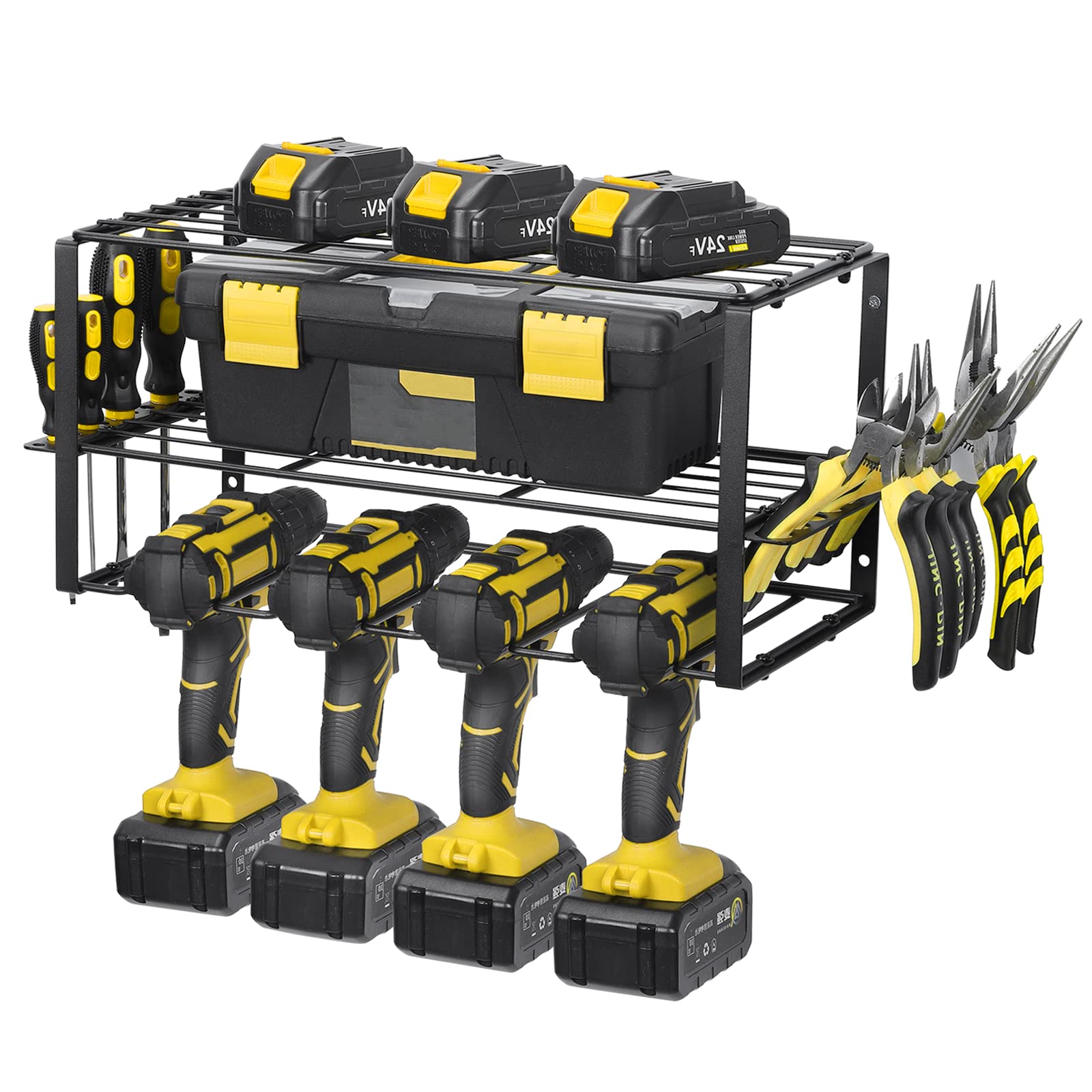 Hision Werkzeug-Wandhalterung - 3 Ebenen 8 Kammern Metall-Organizer