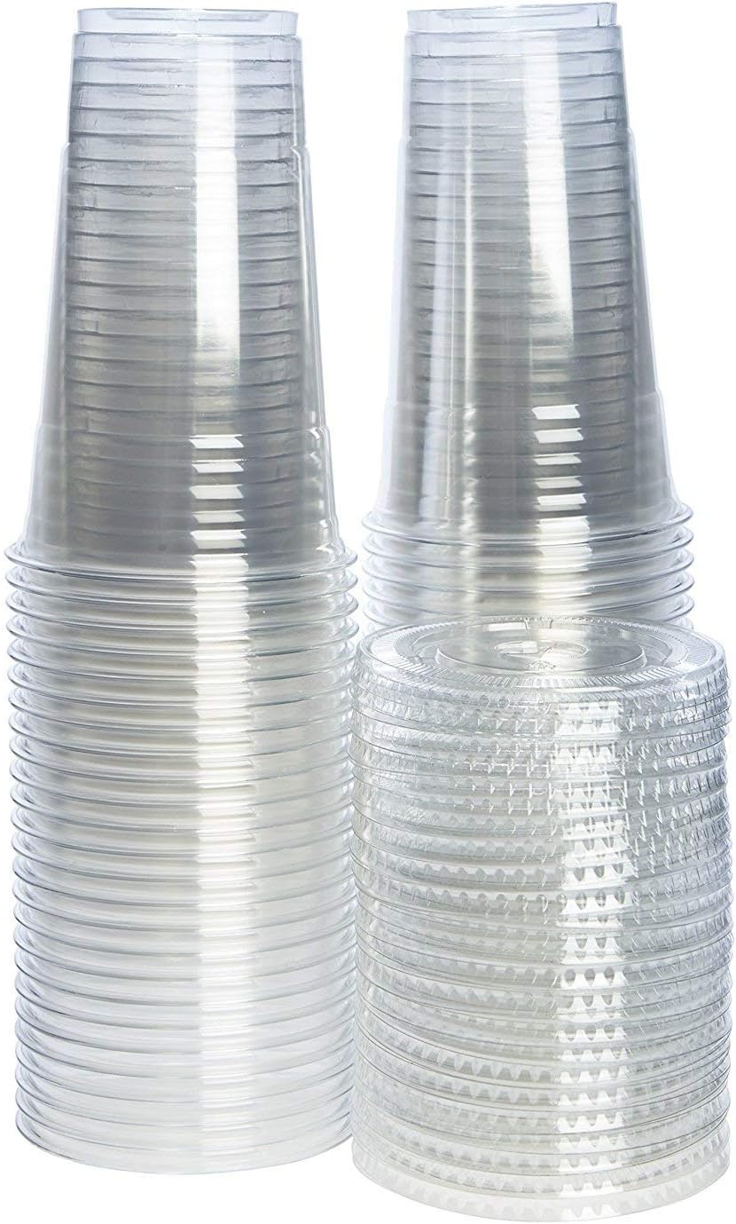 GUSTO Clear Plastic Cups with Flat Lids [24 oz - 50 Count] - Disposable Iced Coffee Cups with Lids - PET Plastic Cold Cups for Smoothies, Juices & To-Go Drinks - Formerly Comfy Package - Image 7