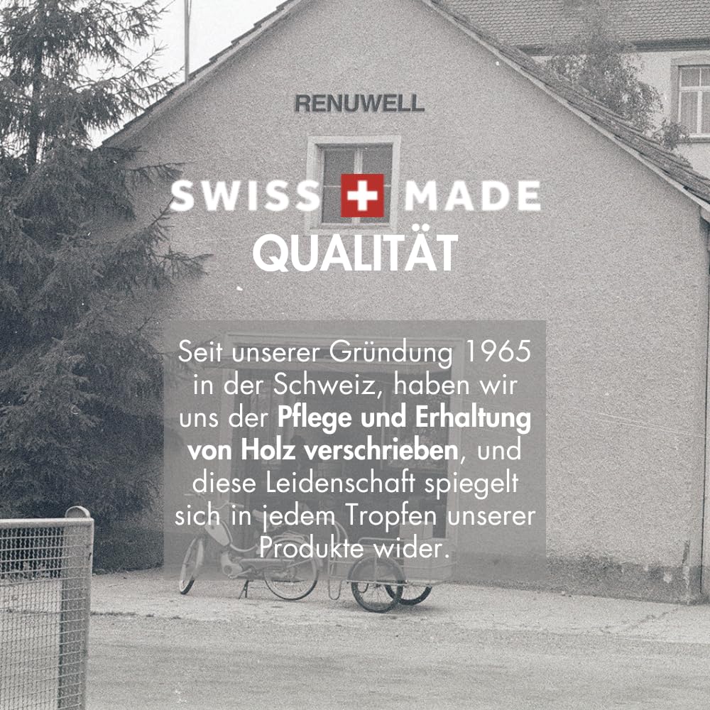 Renuwell Möbel-Regenerator, Möbel-Öl, Möbel-Wachs, Swiss Reiniger & Möbel Schnellpflege mit Bienenwachs (jeweils 500 ml) – 5-teiliges Set zur intensiven Pflege, Reinigung und Schutz von Holz