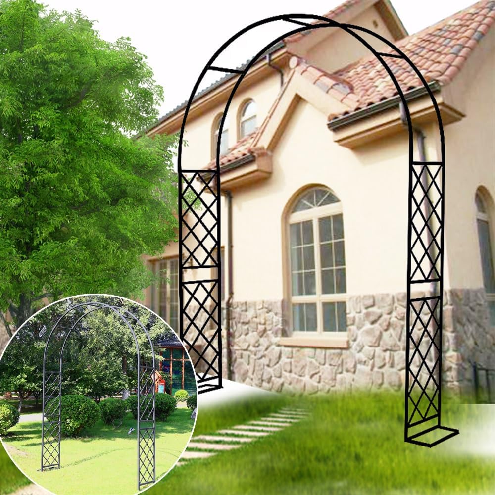 Garden Arch Trellis for Climbing Plant Roses, Garden Arbor Outdoor Wide