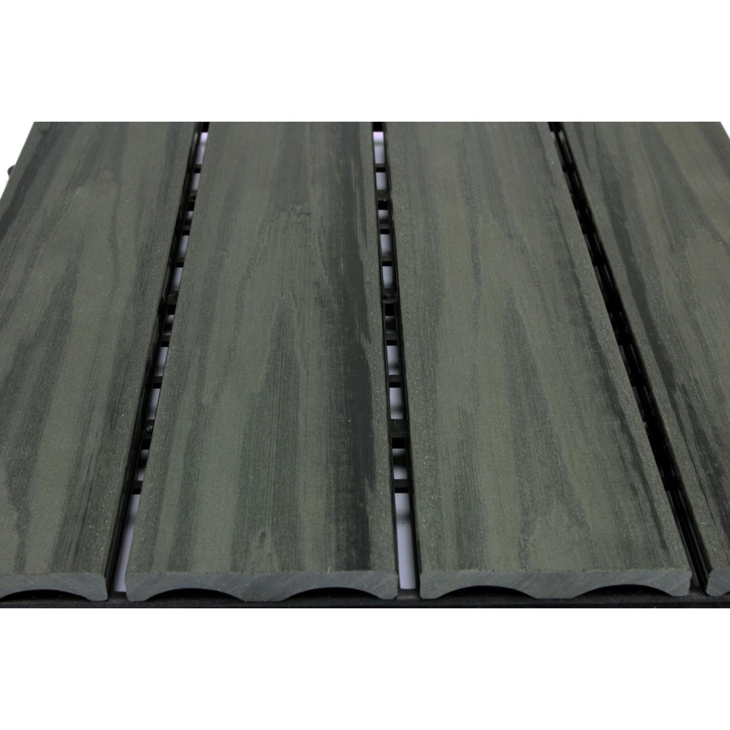 ESTEXO Piastrelle per terrazze in WPC Topmulti piastrelle da giardino, 30 x 30 cm, sistema a incastro antracite, 2 m²