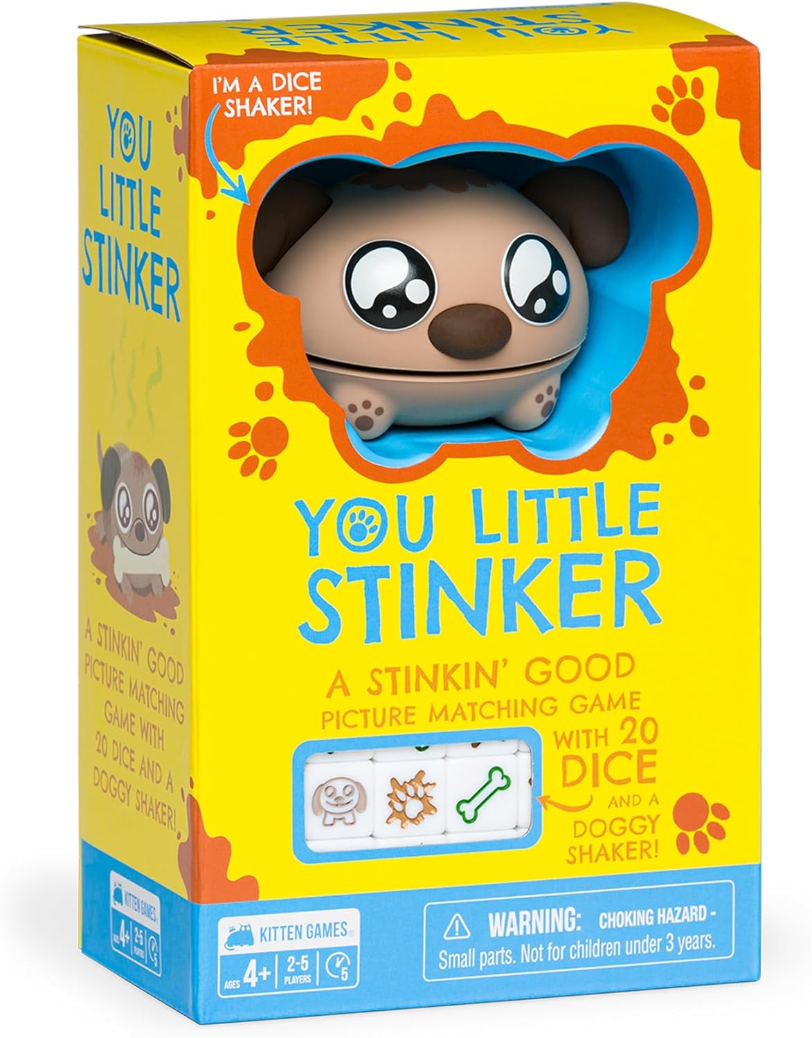 Exploding Kittens You Little Stinker 2-5 Players – Ages 4+ – 5 Minutes to Play – Matching Game with Dice and Shaker – Kid Friendly Dice Game, Family Game Night, Engaging Kids Game