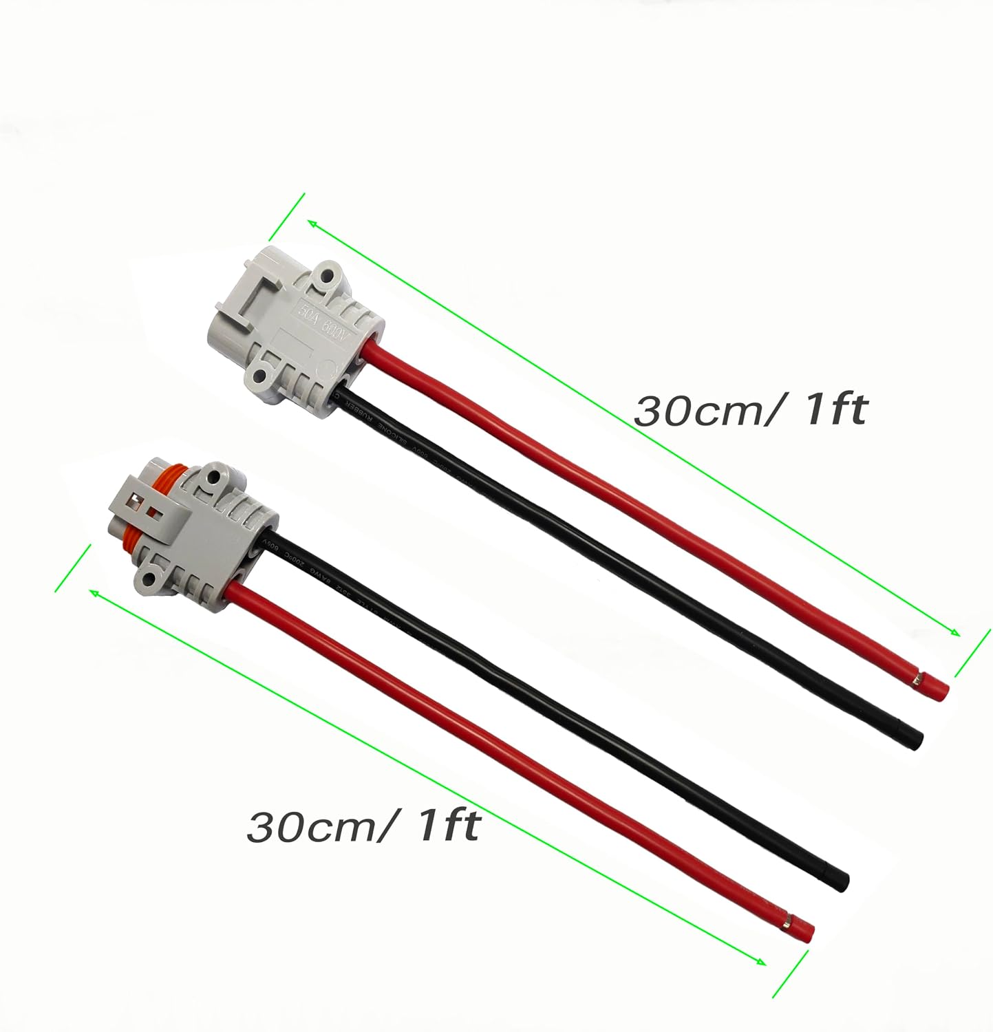 Waterproof 50A Battery Quick Connector Anderson Jumper Cable Plug Connector kit Anderson Plug Connector Cable Ip67 for Automotive, Recovery Winches and Outdoor Cable Connections(ADS 50A)