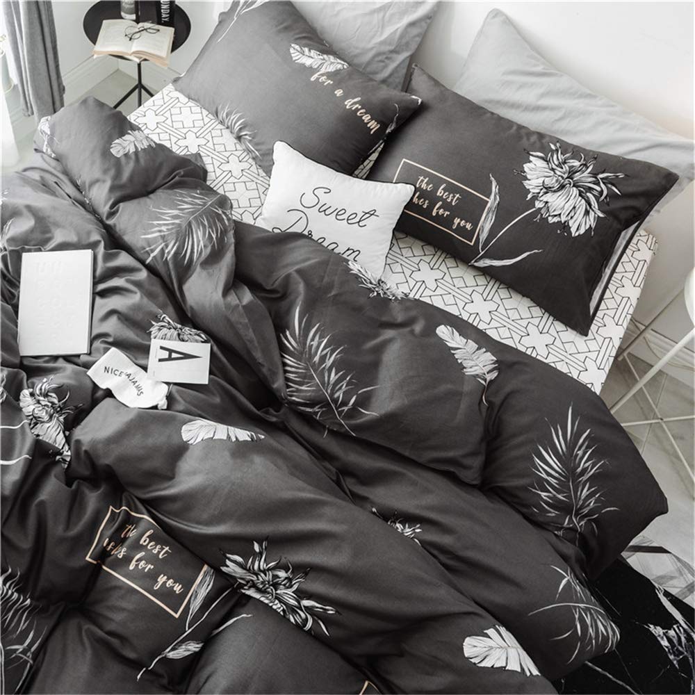 Woniu Matelassé Coton Literie,Double Draps avec Literie Ethnique Réversible Rétro Convient pour Chambres Coucher Toutes Saisons,E,Single