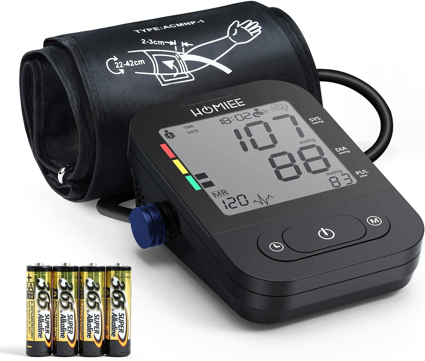 HOMIEE Blood Pressure Monitor 4" Large LCD Display Digital