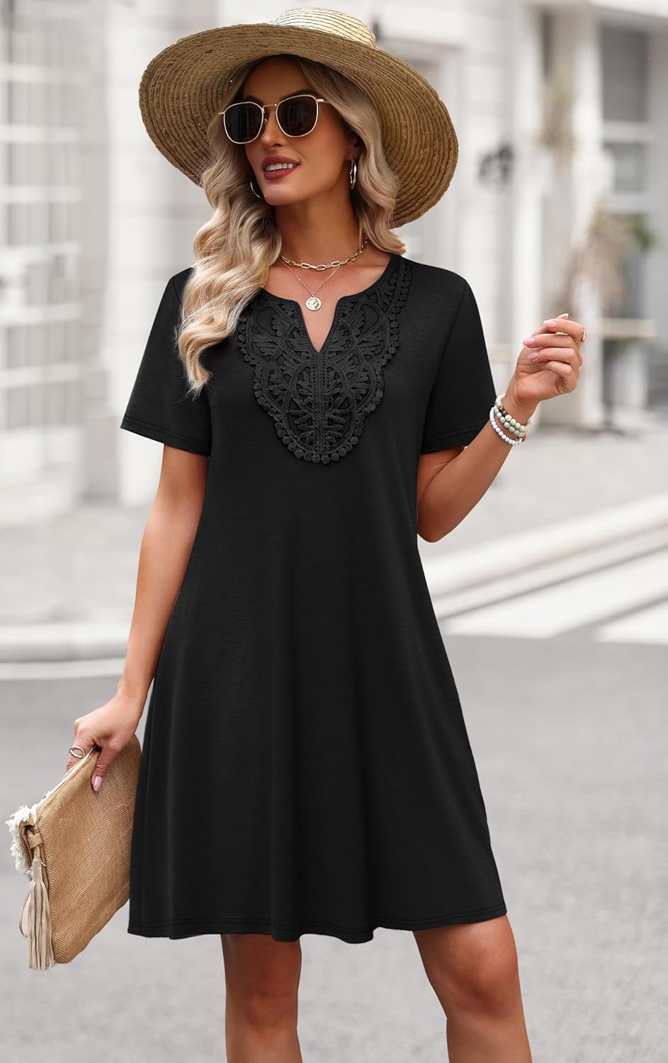 WIHOLL Summer Dresses for Women Casual Tshirt Dress Wedding Guest Dresses Short Sleeve Fashion Beach Vacation Clothes - Image 3