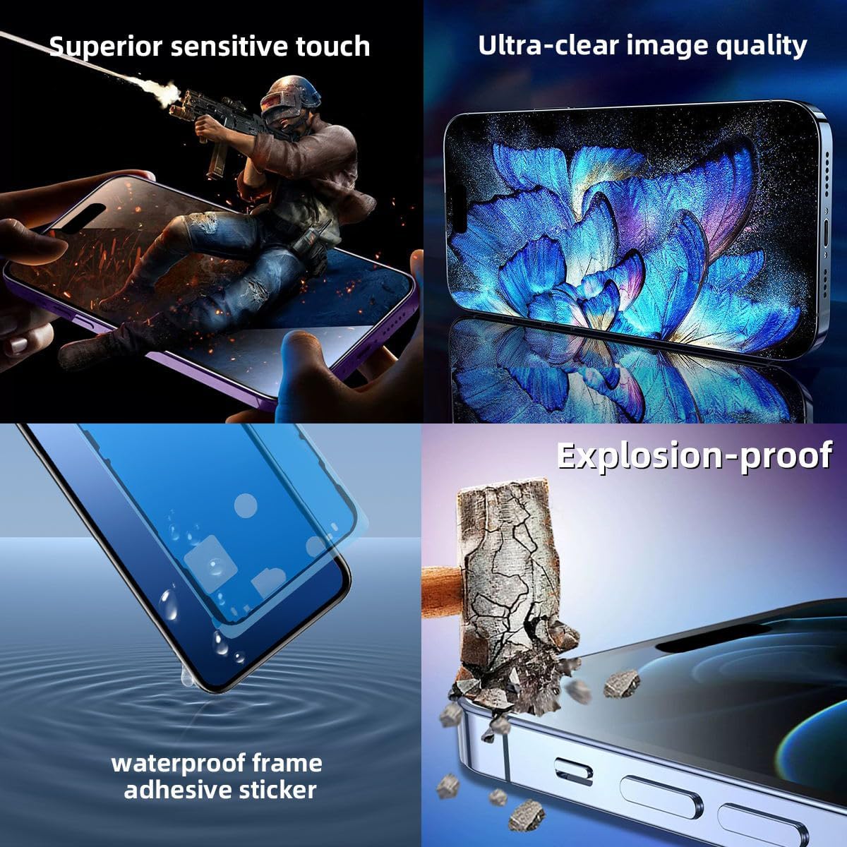 for iPhone 15 Pro Max Screen Replacement Kit 6.7 inch, COF Full HD LCD Display 3D Touch Screen Digitizer Full Assembly + Repair Tools. Model A3106, A2849, A3105, A3108