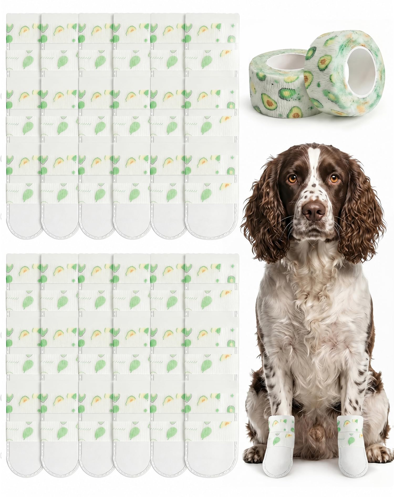 JTENGYAO 40 Pcs Dog Boots for Injured Paws Waterproof Disposable Dog Paw Covers with Dog Paw Bandage Anti Licking Paw Protectors for Medium Dogs Indoor Outdoor Walking Recovery Rainy Days (M, 7-15kg)