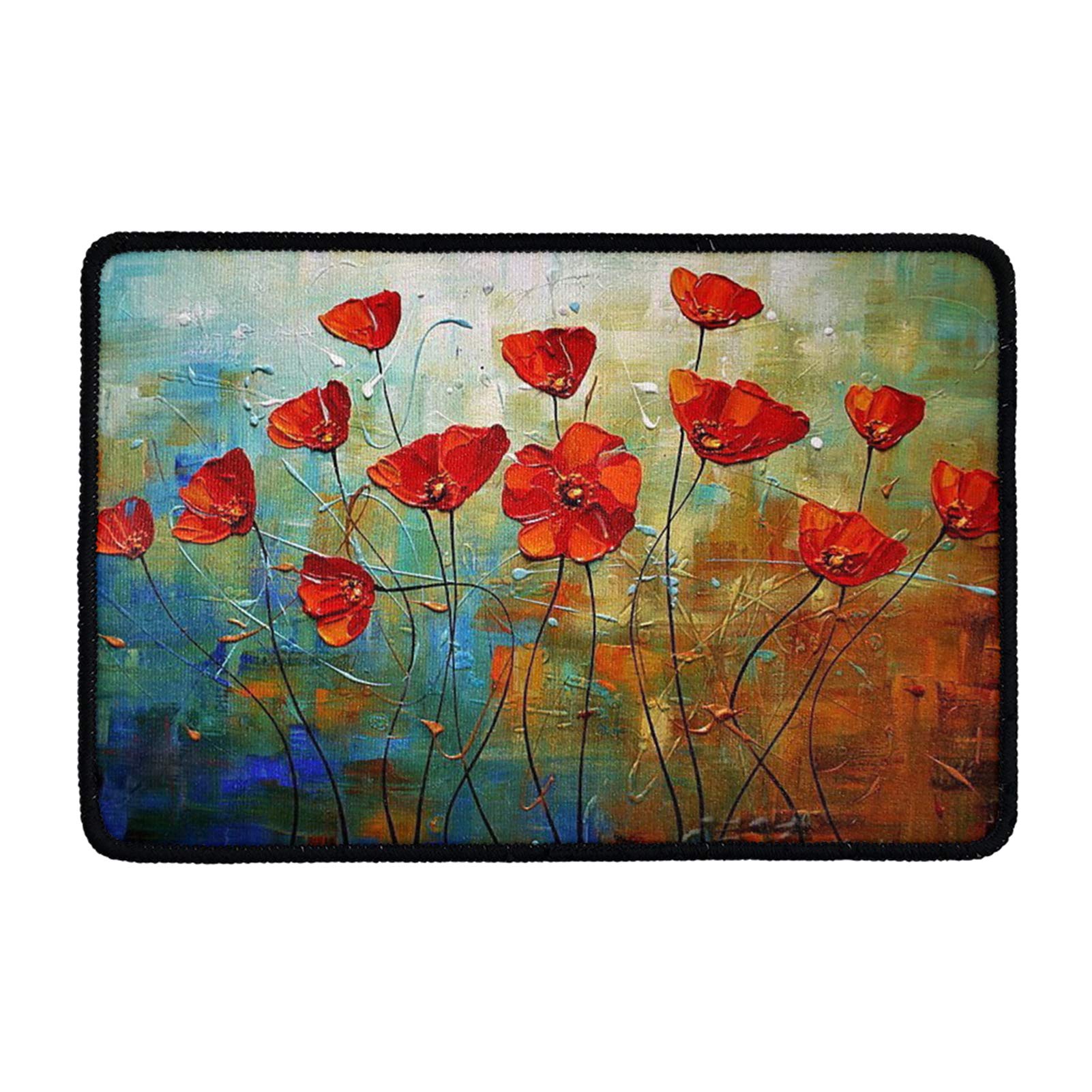 Tapis de sol pour chambre et salon motif rose rouge vintage