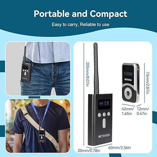 Miniatura 8 de Retekess T130S T131S Sistema de guía turístico de audio T131S (2ª generación T130), sistema de traducción de iglesia, sonido de alta fidelidad,