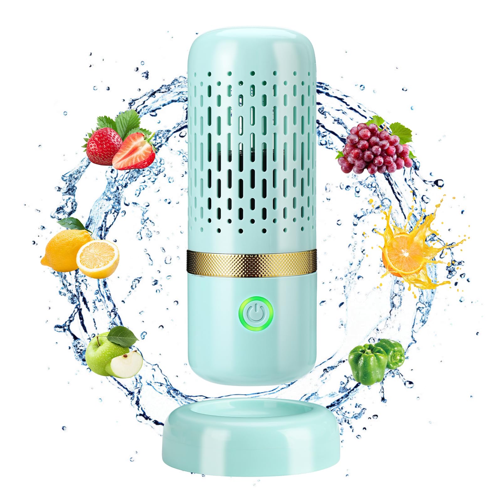 Fruit and Vegetable Washing Machine Laelr Fruit and Vegetable Cleaner Device USB Rechargeable Food Purifier Cordless Cleaning Kitchen Gadget for Cleaning Vegetable Fruits Rice Meat and Tableware