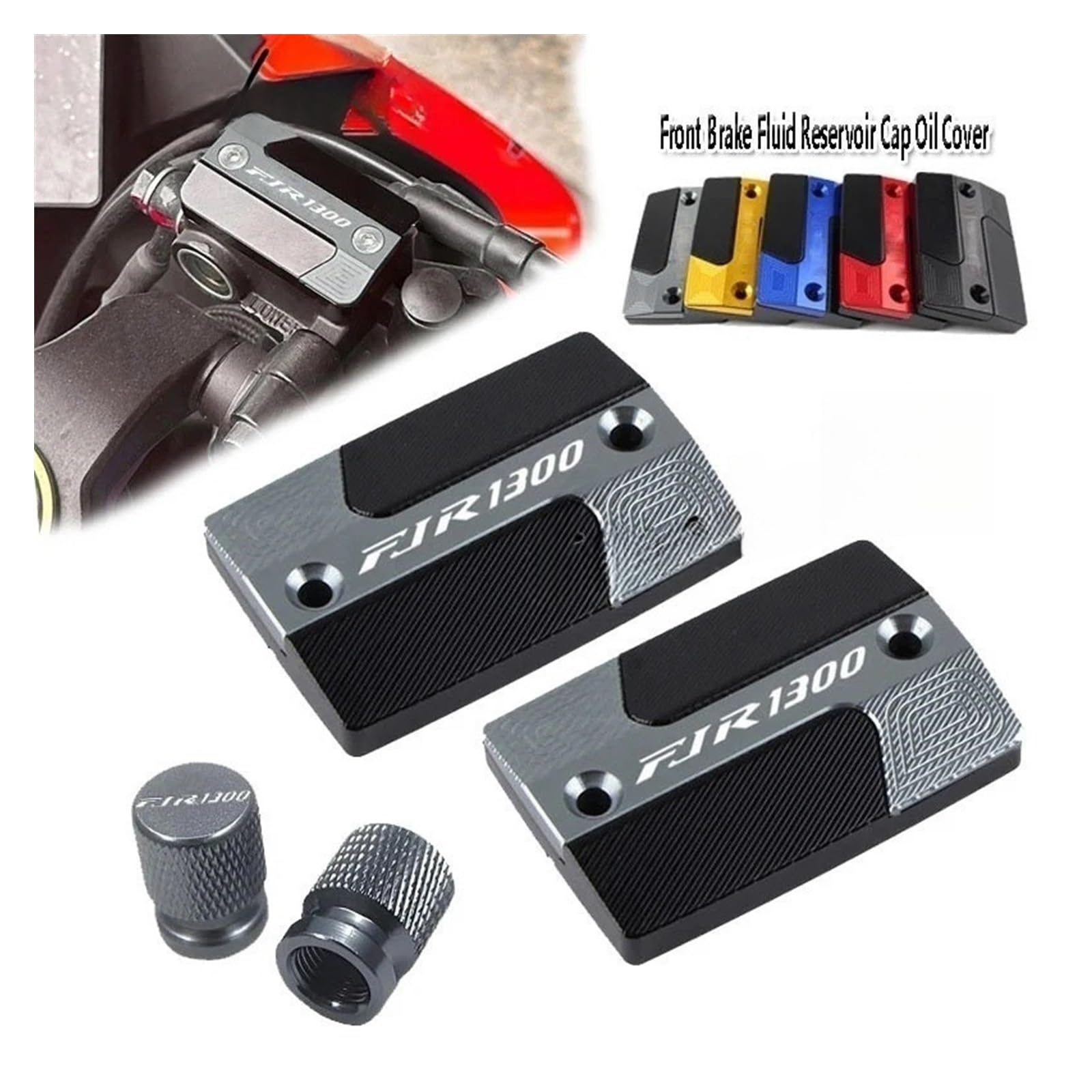 Motociclette Tappo Serbatoio Freni MISURA Per FJR1300 FJR 1300 Moto Frizione Anteriore In Alluminio Cilindro Del Liquido Dei Freni Master Serbatoio Tappo Di Copertura Della Protezione Olio