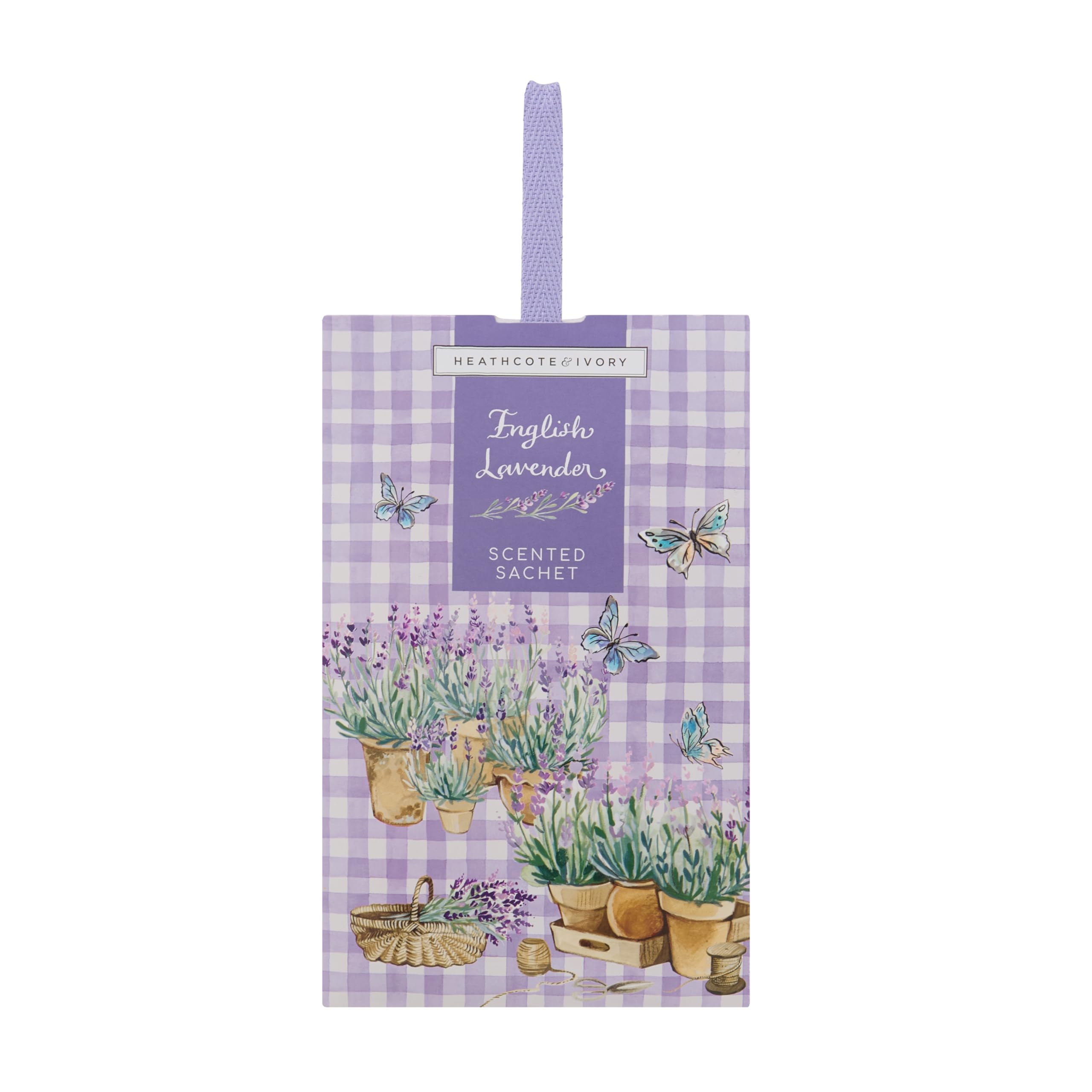 Heathcote & Ivory Lavender Scented Sachet, Fragrance For Drawers and Cupboards, Rosemary, Eucalyptus, Housewarming Beauty Gift, Vegan and Cruelty Friendly