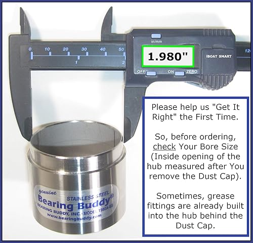 Miniatura 3 de Bearing Buddy Protectores de rodamientos de acero inoxidable (1.980 pulgadas de diámetro) con control automático con sujetadores, par