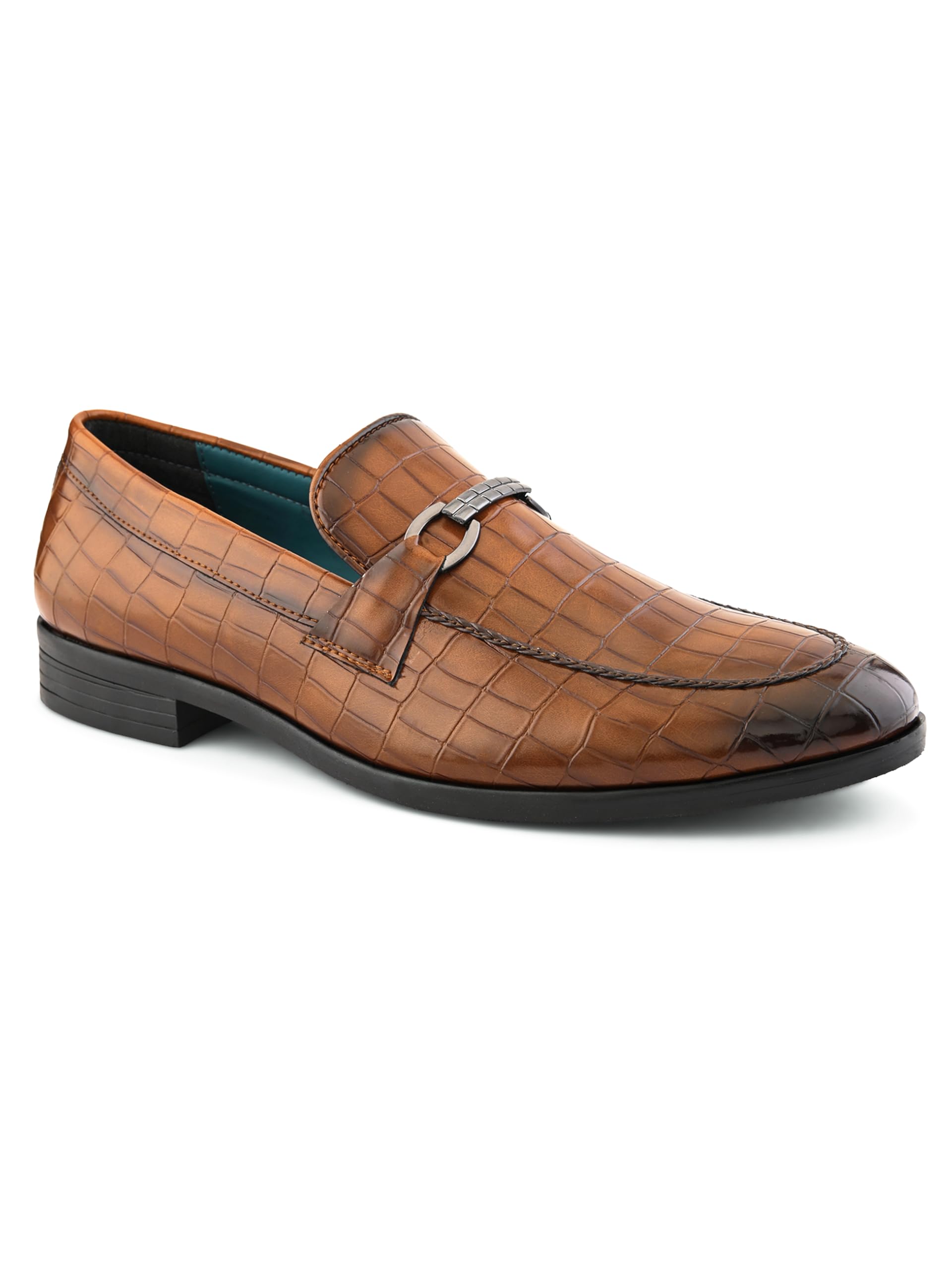 Men's Formal Horsebit Loafer Lightweight Woven Moccasins Formal, Casual Driving Shoes for Men | Synthetic Leather | Cushioned Footbed Designed for All Seasons-image-43