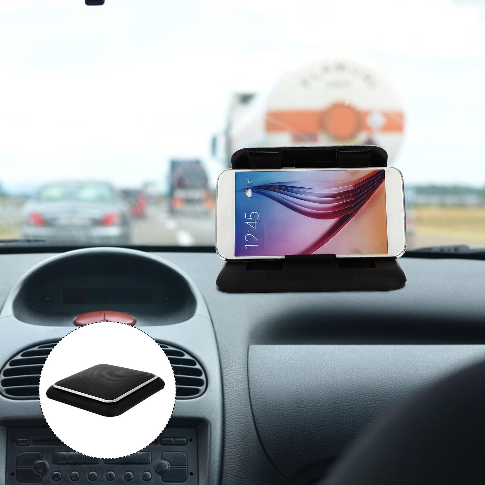 Supporto Auto Cellulare Antiscivolo in Silicone con Base Stabile per Cruscotto Porta Smartphone Funzionale per Navigazione Sicura Durante la Guida