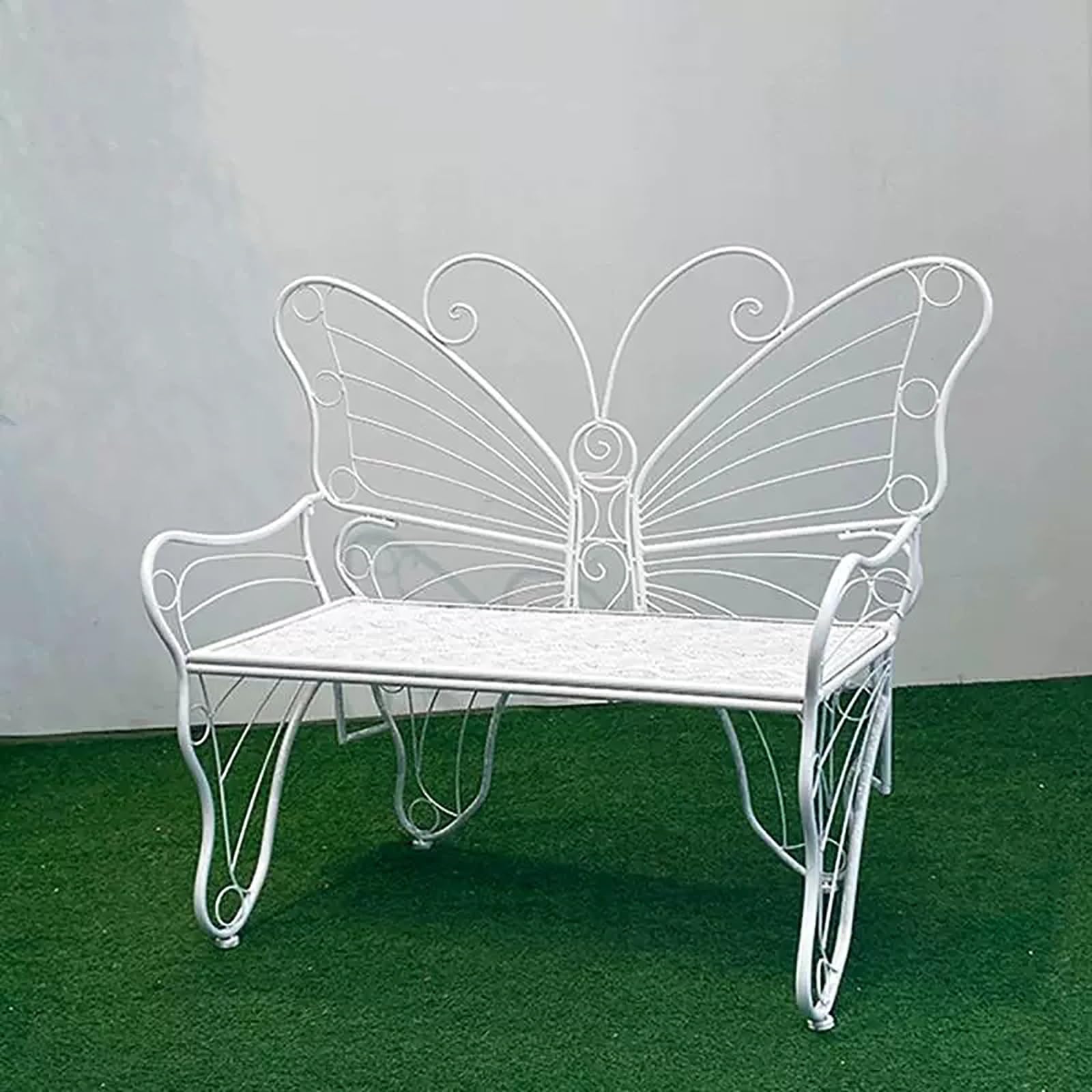 Banc de Jardin Papillon en Métal Robuste 660 LB Anti Rouille pour Cour