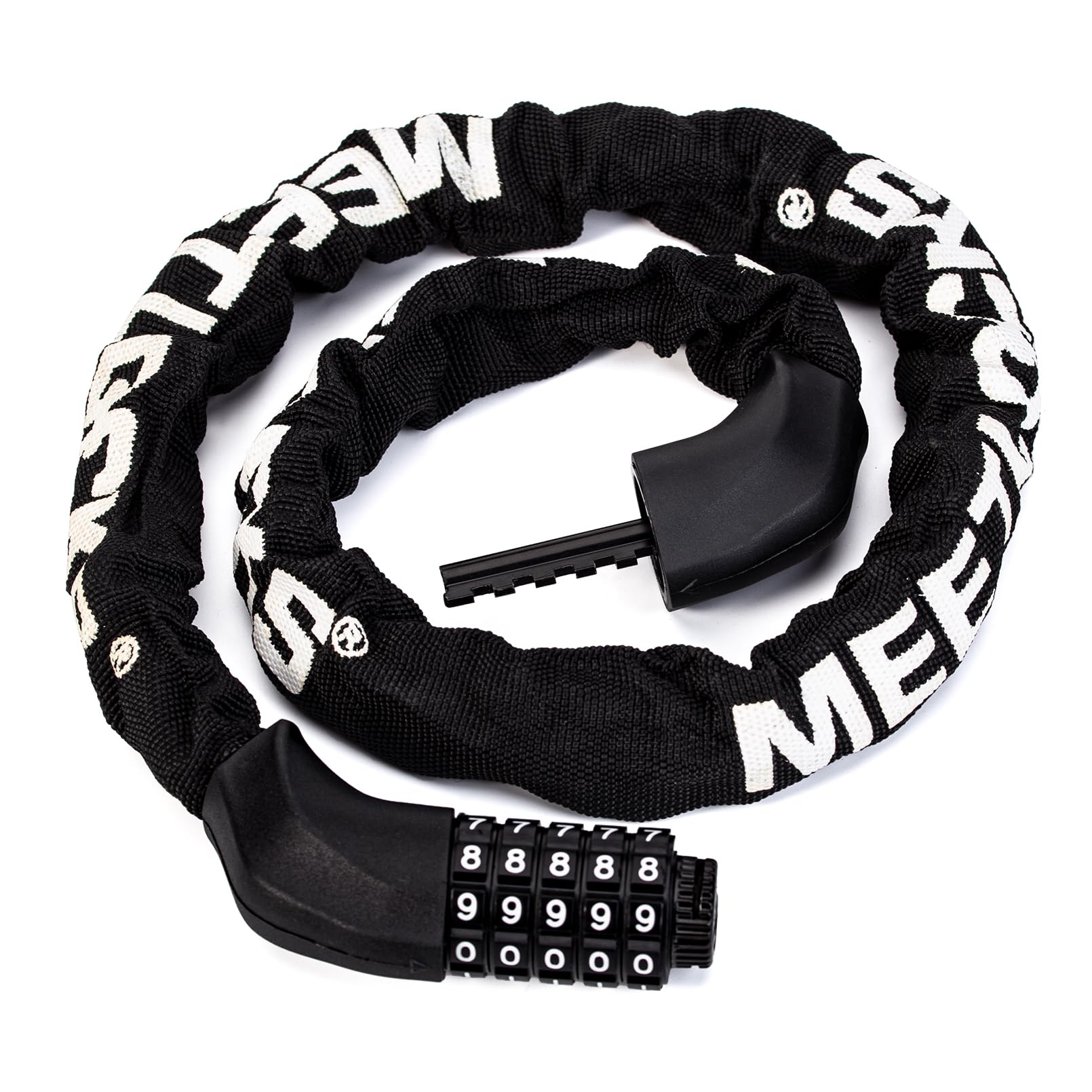 Meetlocks Black Bicycle Cycle Bike Chain Lock, 5 Digit Resettable Combination Code, 3Cm*1M(1.18Inch*3.28Fts)
