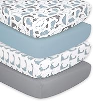 Vista 9 de The Peanutshell Sábanas de cuna, neutrales, juego de sábanas ajustables para cama de bebé, colchón de cuna de tamaño estándar, 52 x 28 pulgadas