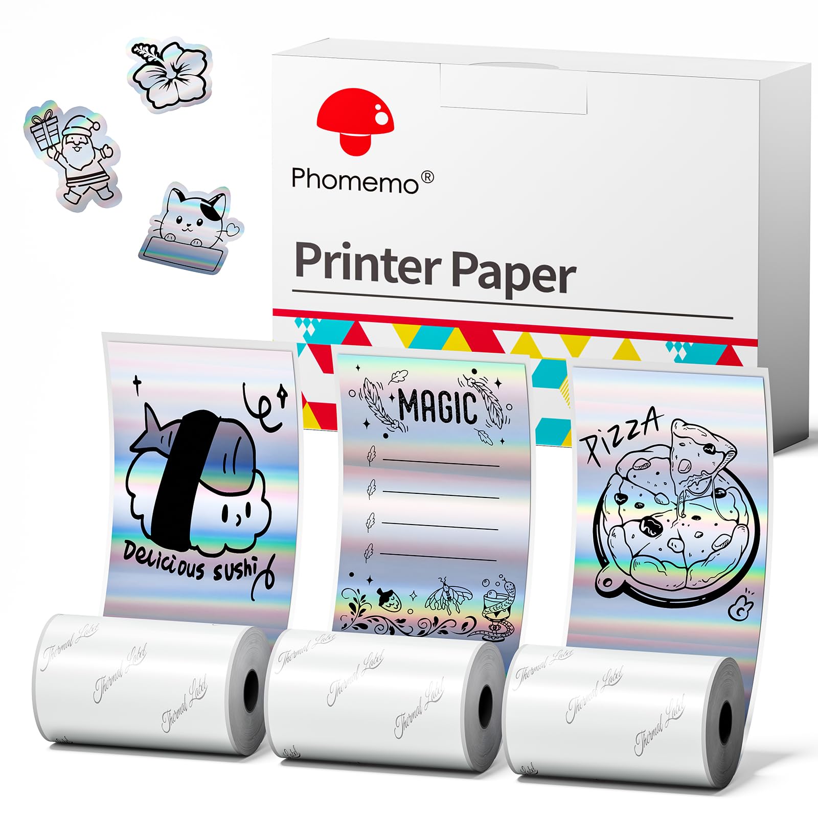 Phomemo M02 Pro Printer Paper, Holographic Self Adhesive Paper (Width:50mm)
