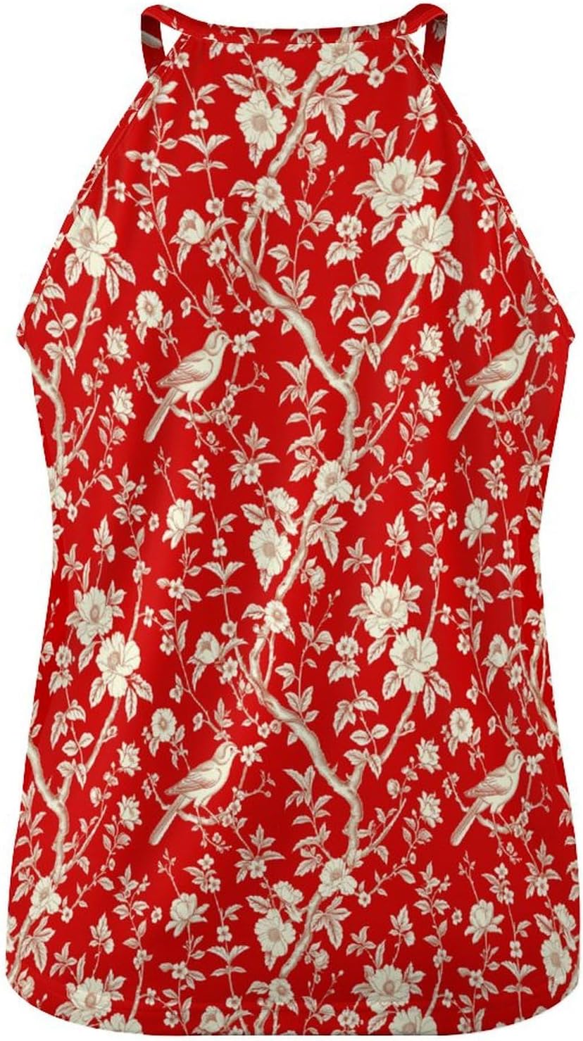 Tank Tops for Women 2025 Floral Print Casual Summer Fashion Boho Sexy Crewneck Pullover Cropped Sleeveless Tshirts - Image 5