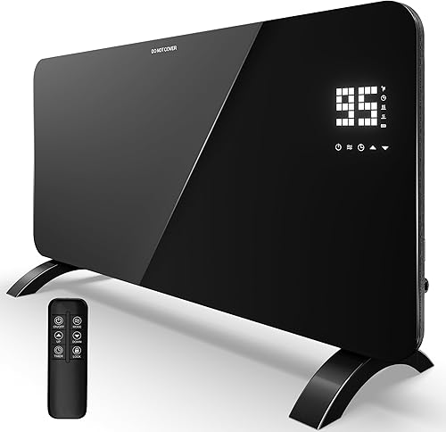 Miniatura 1 de Calentador de espacio de convección, calentador eléctrico portátil de 1500 W con termostato, calentadores de panel de doble propósito, temporizador