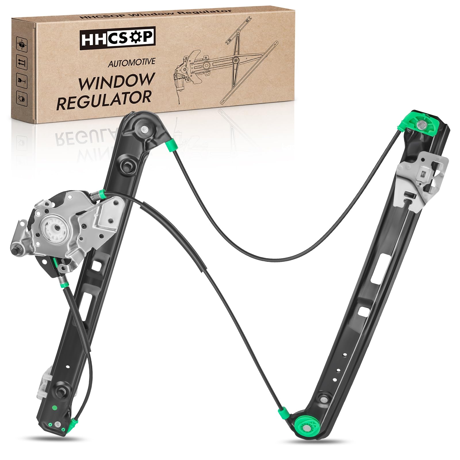 Front Right Passenger Side Power Window Regulator Without Motor Replacement for BMW 323i 325i 325xi 328i 330i 330xi E46 1999 2000 2001 2002 2003 2004