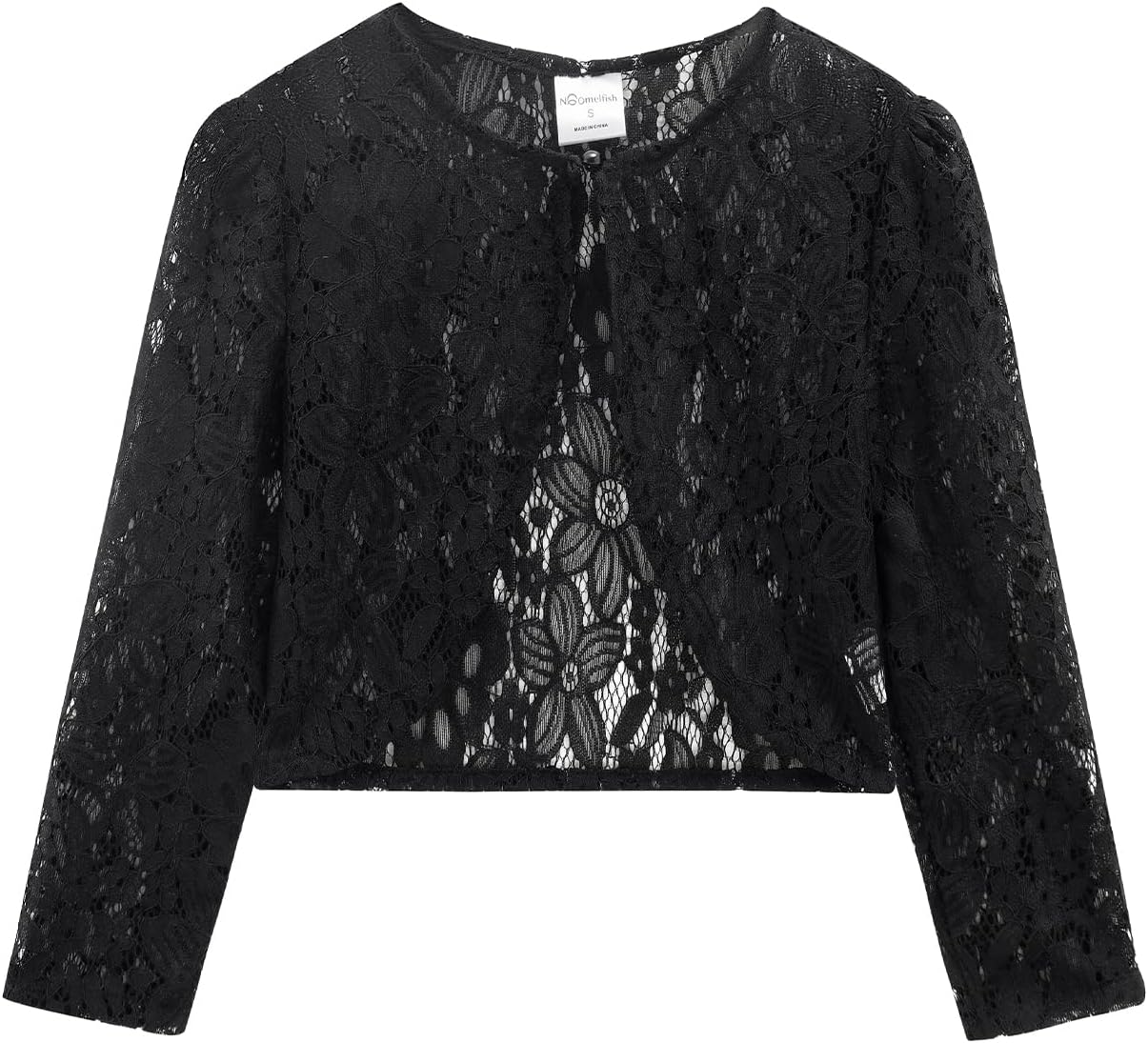 Noomelfish Girls Lace Cardigan Shrug Kids Long Sleeve Bolero Sheer Floral Tops(5-12 Years) - Image 4
