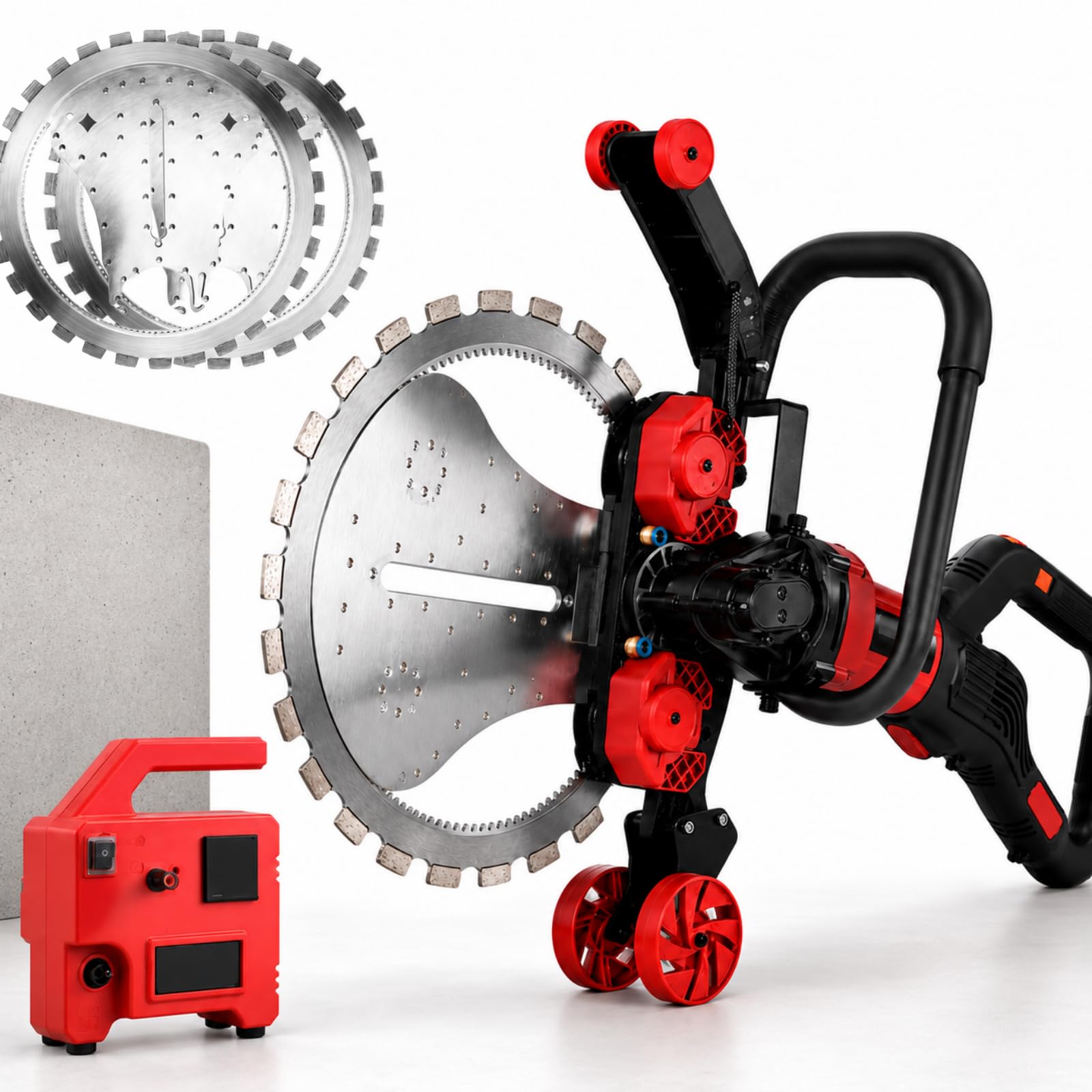 HCAUYNN Concrete Ring Saw, 16 in Wall Cutting Saw - 9980W Motor, 300mm Deep Cut, Water Pump for Reinforced Concrete, Brick and Stone 2*saw