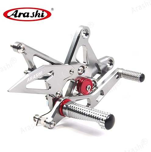 Miniatura 25 de Arashi reposapiés para motocicleta, accesorios ajustables, juego de reposapiés traseros Negro