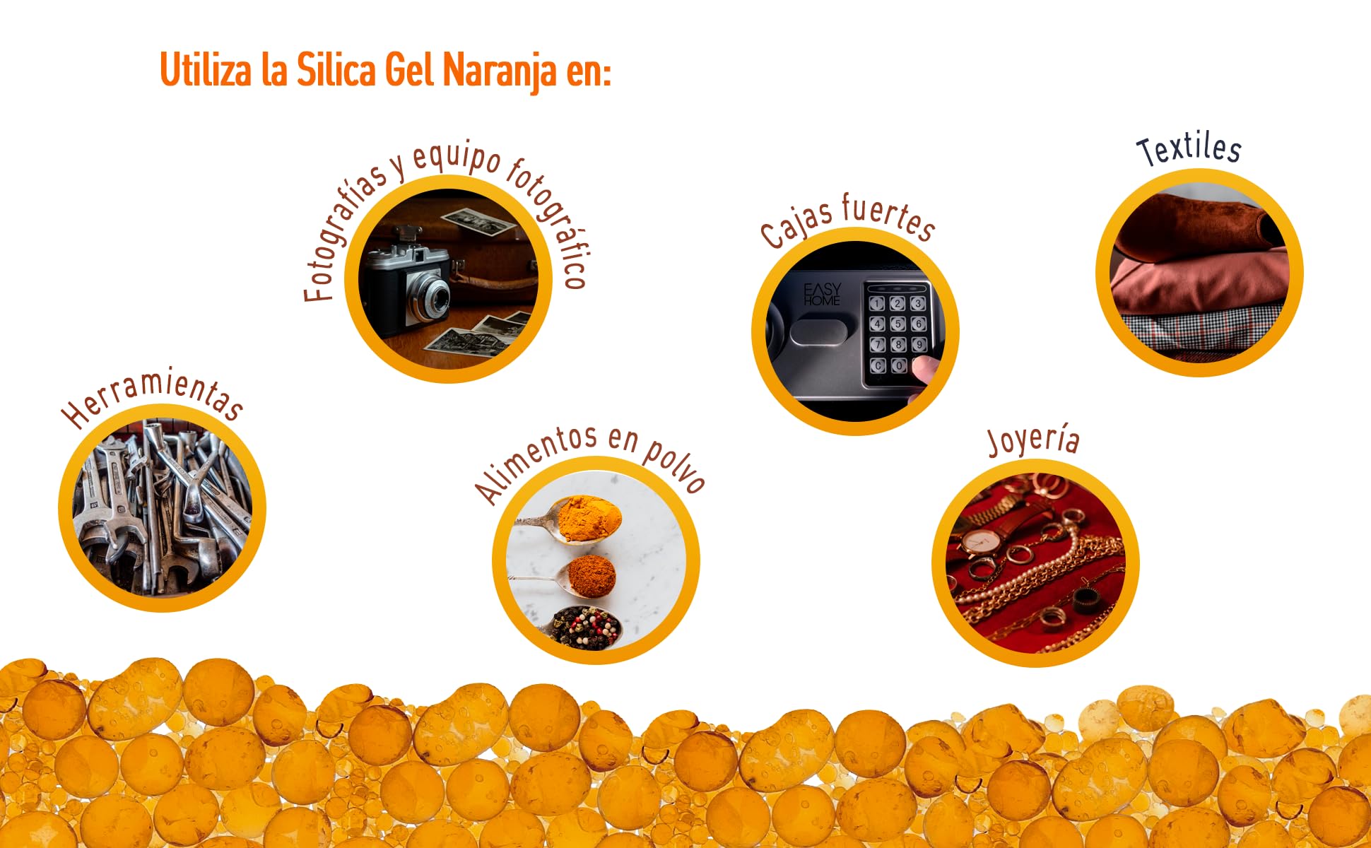 DeseCamen - Oranje silicagel met verzadigingsindicator - Vochtabsorberend - Herbruikbaar - DMF vrij - Niet giftig - Uitdrogende ballen - Luchtontvochtiger (3-5 mm 2 kg DeseCamen - Oranje silicagel met verzadigingsindicator - Vochtabsorberend - Herbruikbaar - DMF vrij - Niet giftig - Uitdrogende ballen - Luchtontvochtiger (3-5 mm 2 kg